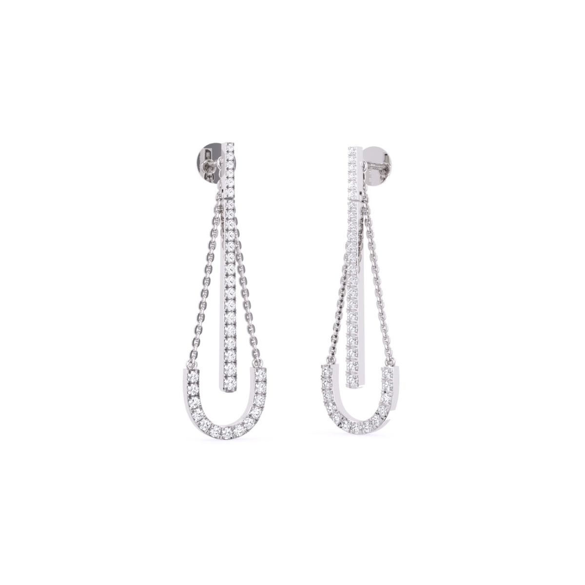 Modern Style Tear Drop Diamond Earrings